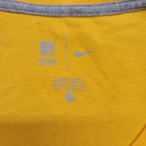 Nike Shirt Womens XS Yellow Green Bay Packers Talent Scout‎ Spellout Logo NFL - Picture 9 of 11
